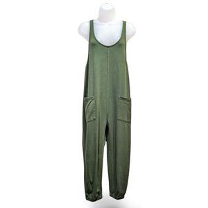 For Days Organic Cotton Womens M Romper Jumpsuit Army Green Casual Sleeveless